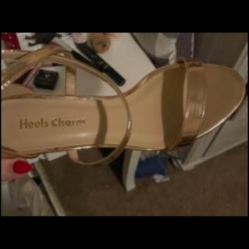 Heels charm size 9 rose gold wedge heels